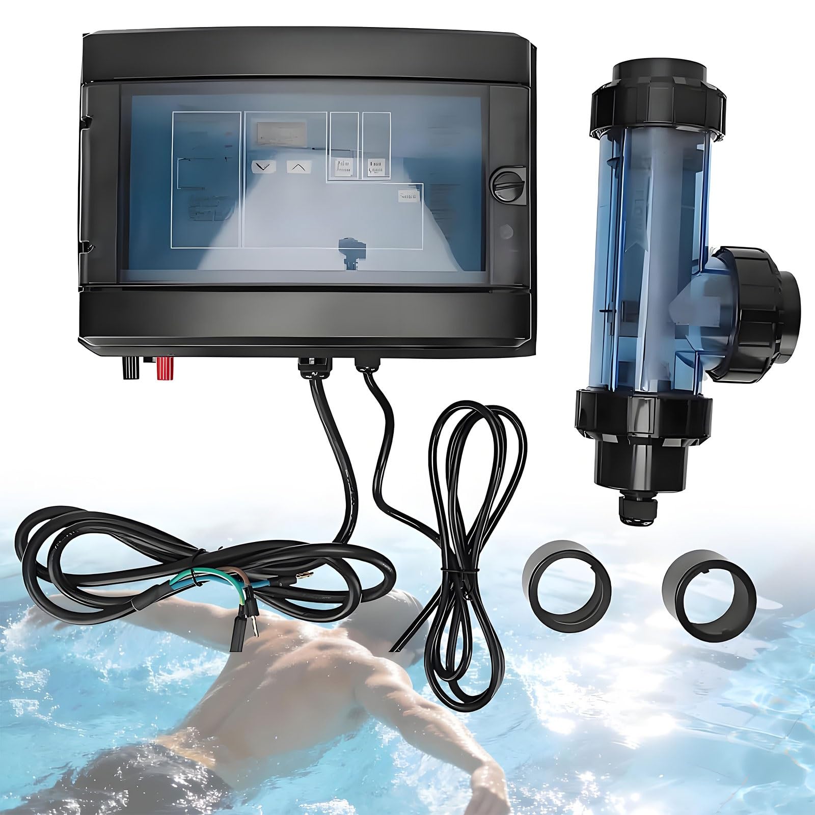 Clorador salino para piscinas, generador de cloro electrolítico para sistemas de agua salada, apto para piscinas de hasta 100 metros cúbicos, equipo eficiente de tratamiento de agua