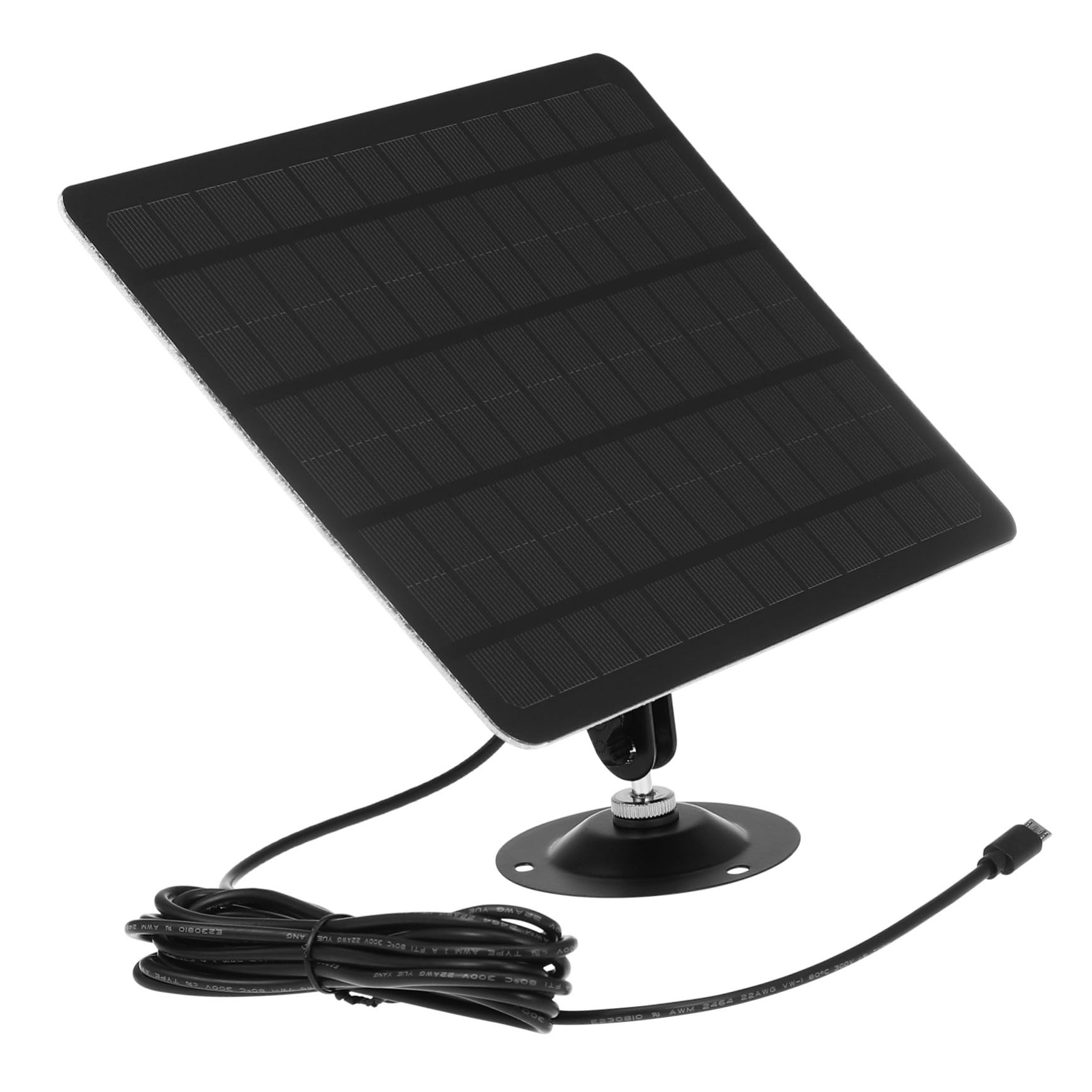 TOYANDONA Panneau Solaire pour Caméra de Sécurité Chargeur à Cellule Solaire Monocristallin Compatible avec Micro USB Portable et Étanche