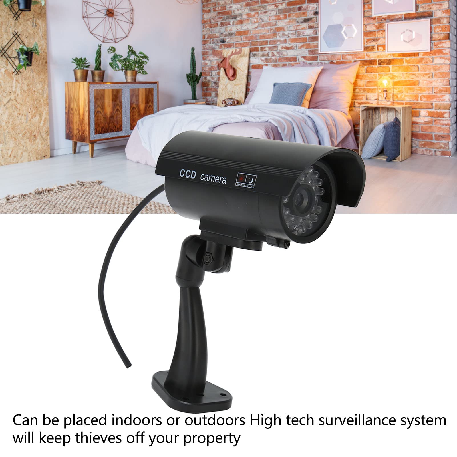 Caméra Factice Brinks De Sécurité + Autocollants Avertissement - Surveillance Intérieure/extérieure