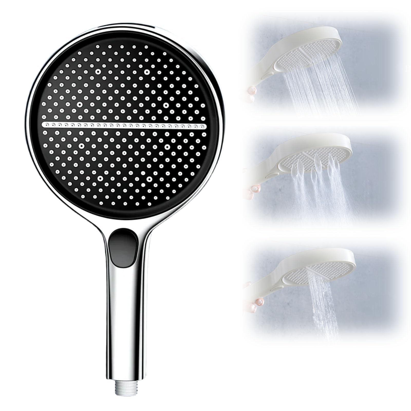 Douche à haute pression blanche anti-tartre pommeau 4 fonctions lavages difficiles