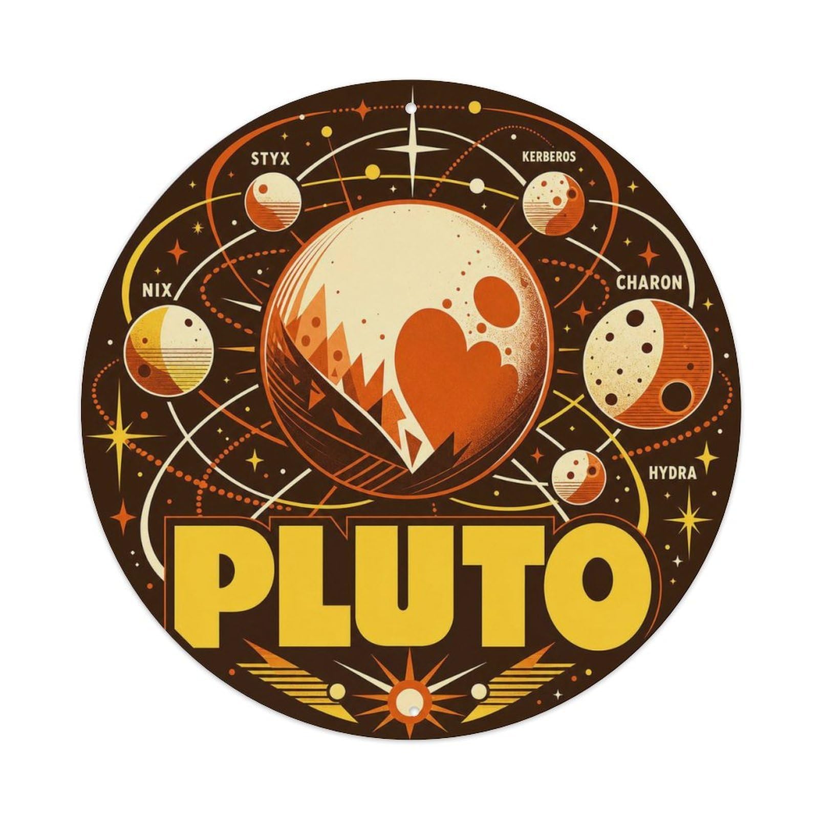 Celestial Pluto Ice World Deep Space Starry Sky Metal Tin Sign