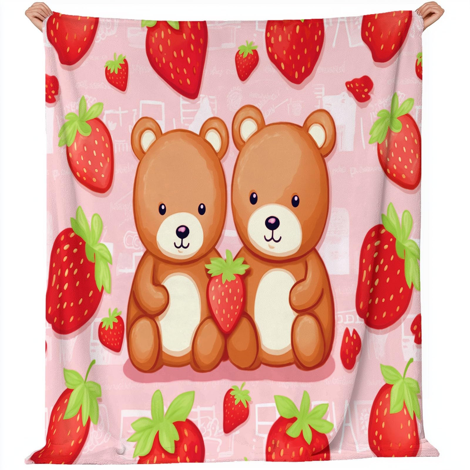 Couverture en flanelle douce et chaude motif ours de dessin animé haut de gamme