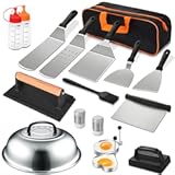 18PCS Griddle Accessories Kit&comma; Flat Top Grill Accessories Set for Blackstone and Camp Chef&comma; Grill Spatula Set with Enlarged Spatulas&comma; Basting Cover&comma; Scraper for Outdoor BBQ