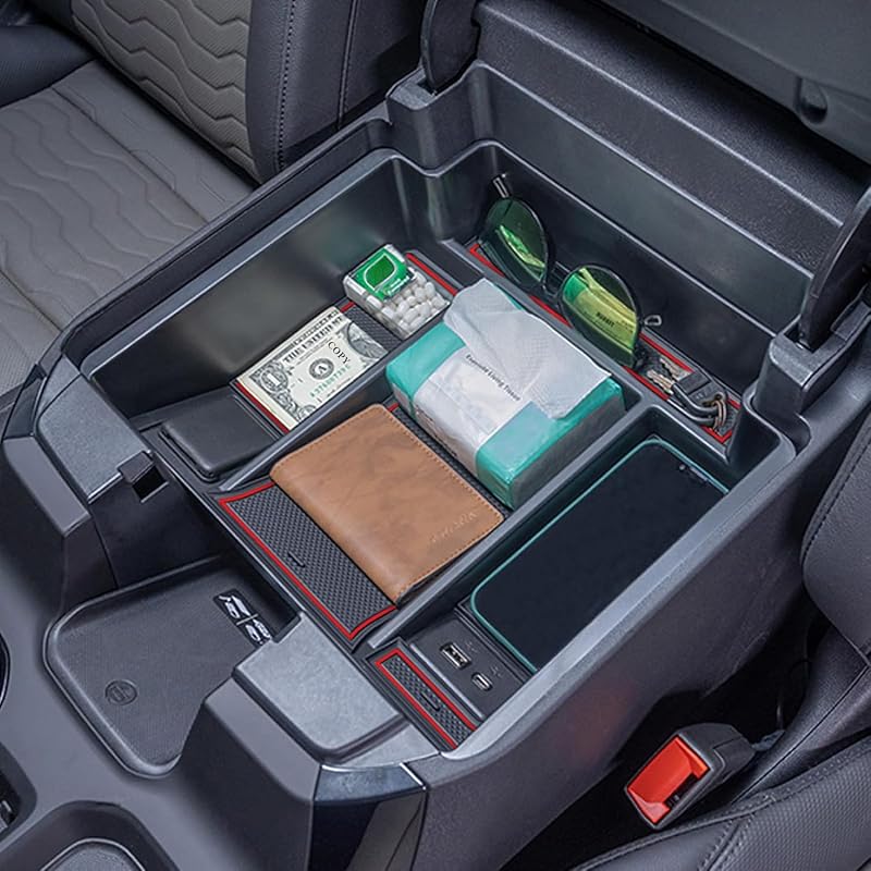 Bandeja organizadora vermelha para console TOPINSTALL Silverado/Sierra 1500 e 2500HD/3500HD