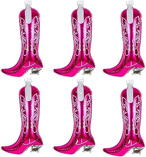 Cowgirl Boot Balloons Pack of 6 Giant 32 Inch Pink Cowgirl Boots Balloons for Western Cowgirl Party Decorations Disco Birthday Decorations Last Rodeo Bachelorette Party Supplies