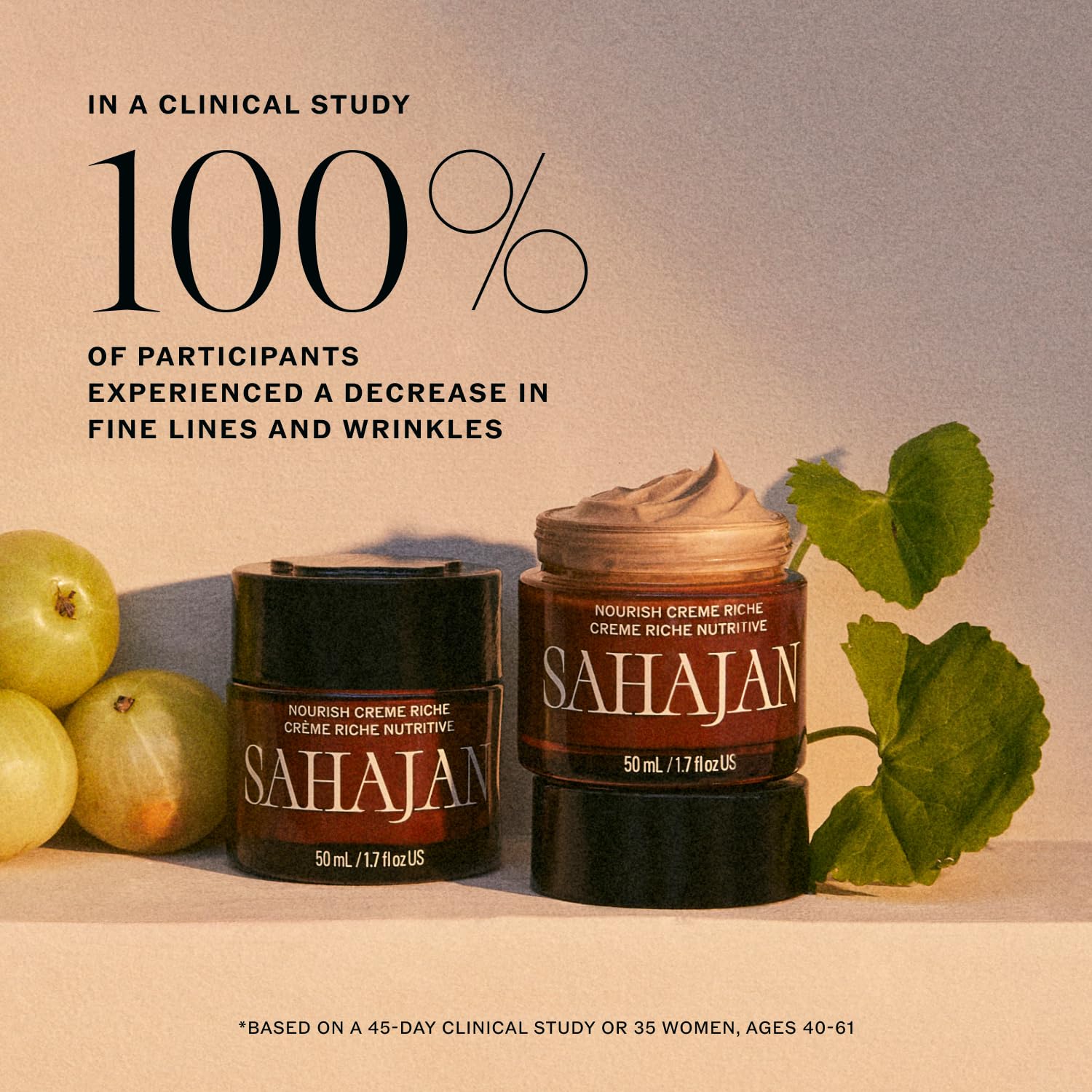 Sahajan Nourish Crème Riche with Vitamin C + Centella | Clinically-Proven Clean Ayurvedic Anti-Aging Rich Facial Moisturizer | Fine Lines & Wrinkles, Firming, Anti-Aging | 1.7 fl oz - Image 5