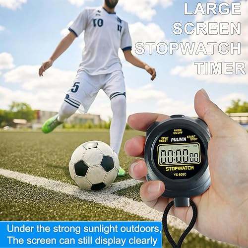 Miniatura 6 de Cronómetro con cuenta regresiva, cronómetro digital de operación simple para deportes, cuenta regresiva, botón de alarma de sonido, batería AAA