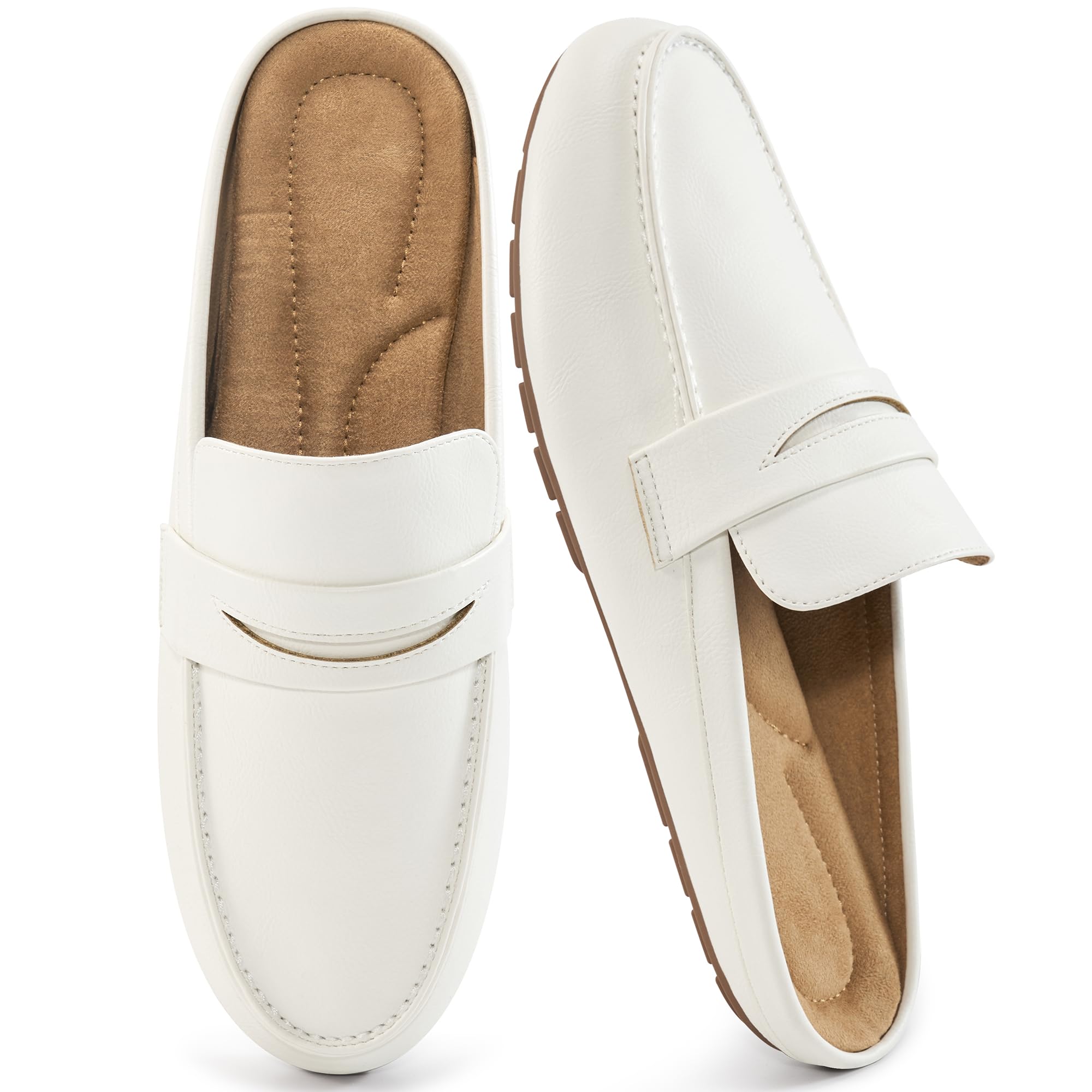 Mules for Women Flats Shoes: Comfortable Dressy Round Toe Backless Mule Slides Casual Walking Slip On Work Loafers-image-26