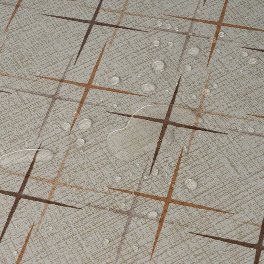 laro Wachstuch-Tischdecke Abwaschbar Wachstischdecke PVC Plastik-Tischdecken Eckig Meterware Abwischbar, Muster:Kreuze Braun Grau, Größe:140x500