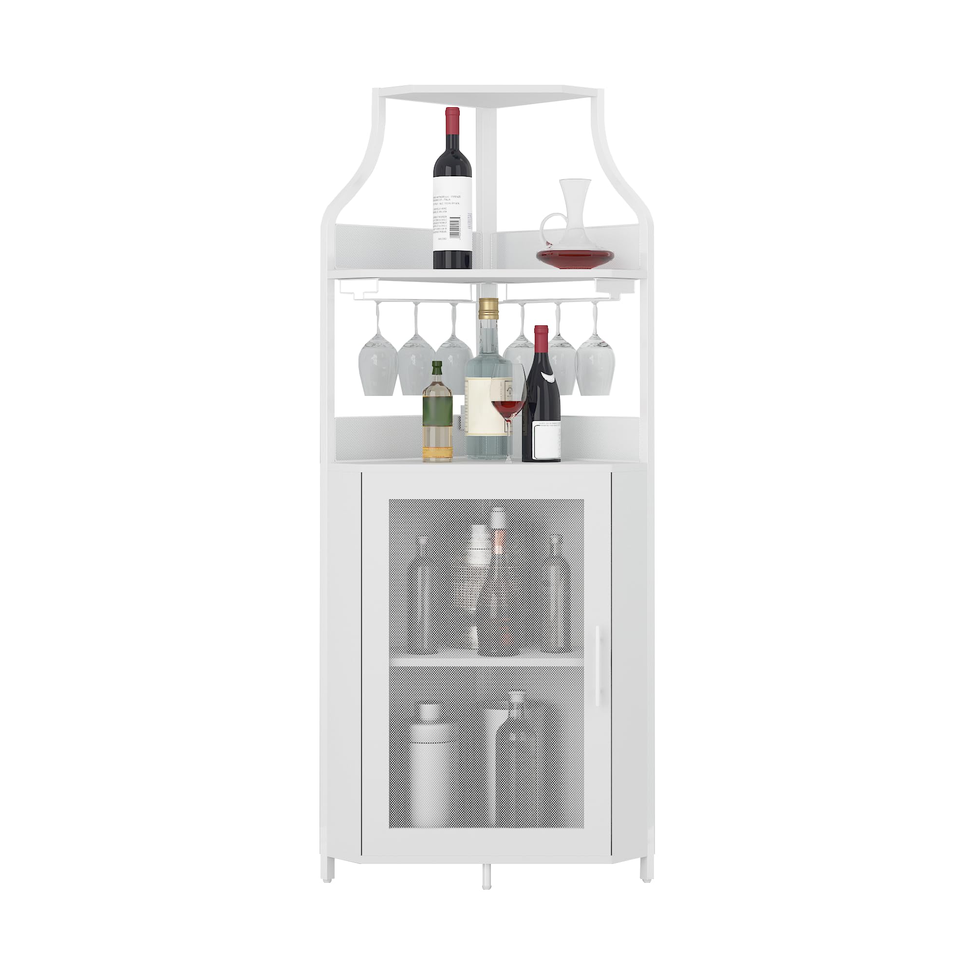 Armoire à vin d'angle pour optimiser un salon encombré
