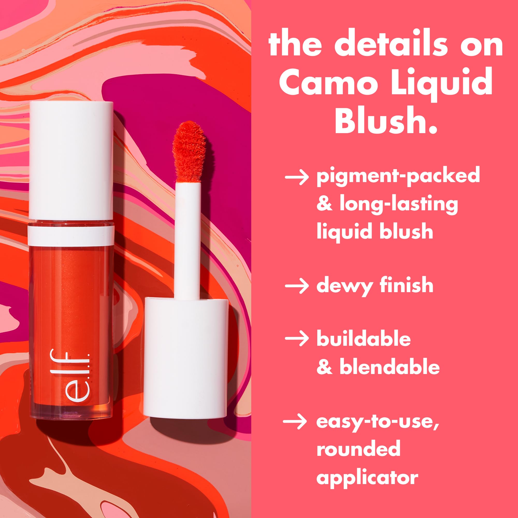 e.l.f. Camo Liquid Blush, Long-Lasting Liquid Blush For High-Pigment Colour, Creates A Soft, Dewy Finish, Vegan & Cruelty-Free, Suave Mauve 2