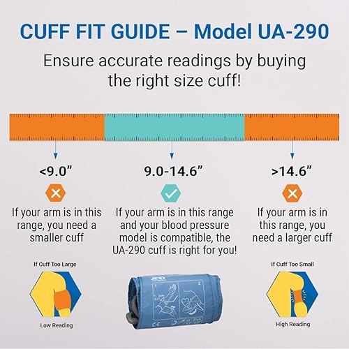Miniatura 3 de AD Medical Brazalete de repuesto mediano UA-290 para monitores de presión arterial UA-611 UA-651 UA-767FFAC