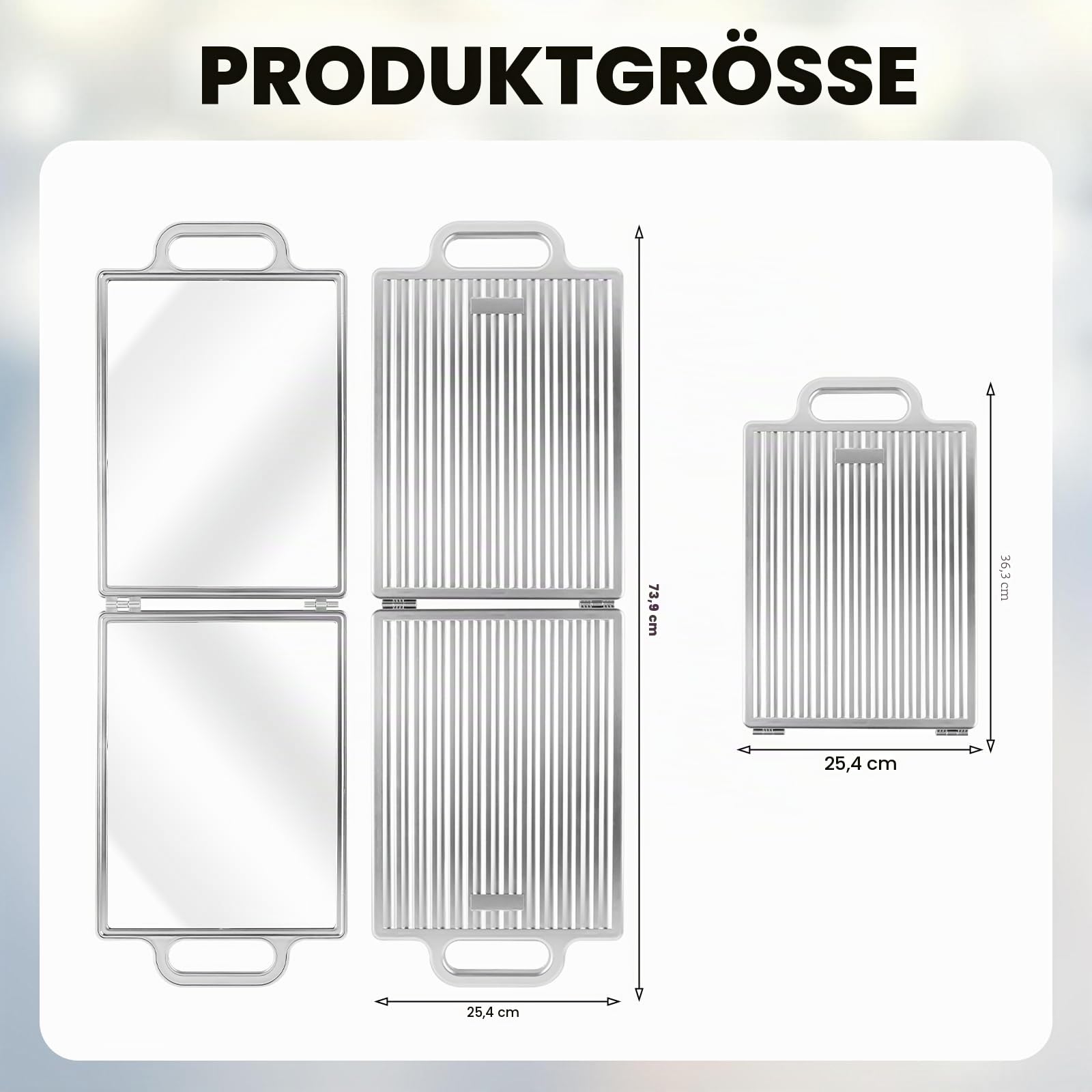 Faltbarer Backstage-Spiegel mit Griff 25.4x74 Zentimeter Faltbarer Tanzspiegel mit Griff Tanztasche Tänzer für Künstler Ästhetiker Home Fitness Spa