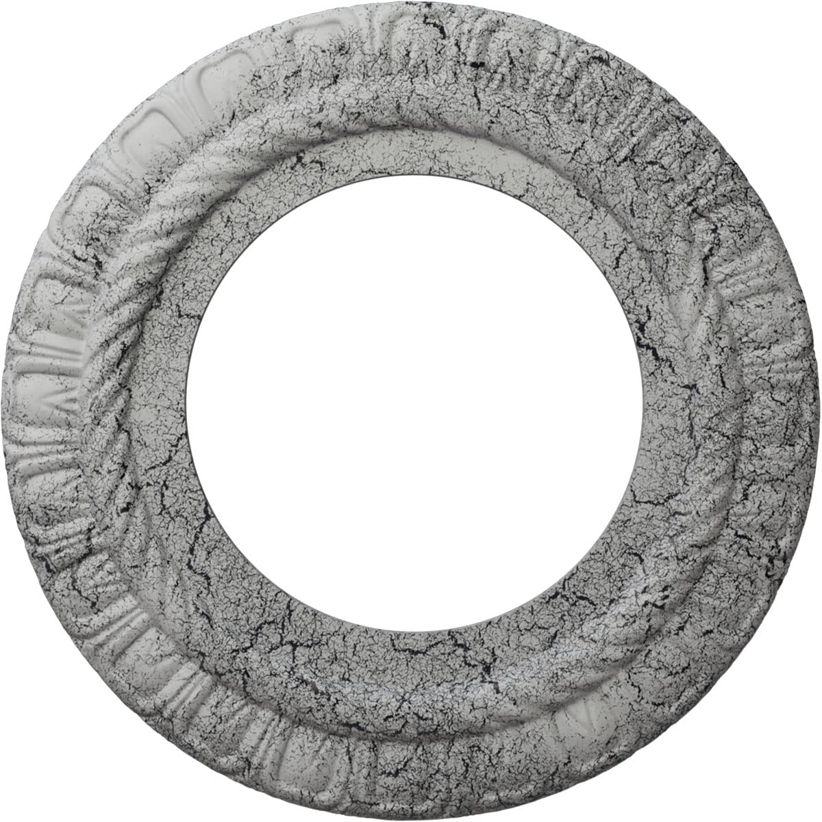 Ekena Millwork 10 5/8"OD x 5 3/4"ID x 1/2"P Claremont Ceiling Medallion Fits Canopies up to 7" Ceiling Medallion, Ultra Pure White Crackle