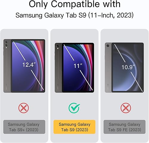 Miniatura 2 de JETech Funda para Samsung Galaxy Tab S9 de 11 pulgadas, funda protectora translúcida con soporte de tres pliegues en la parte trasera, compatible