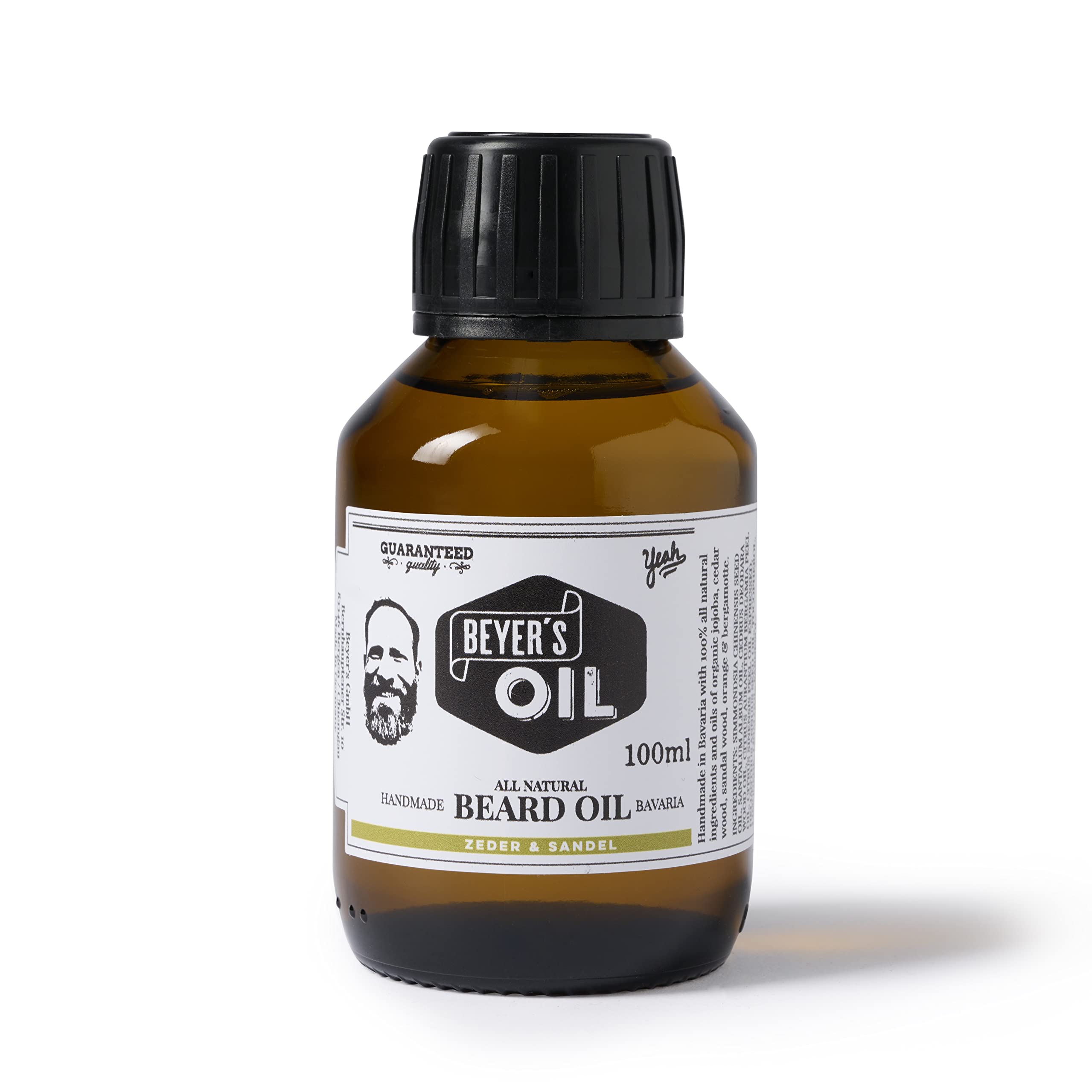 Beyer's Oil Olejek do brody cedrowy i sandałowy XXL 100 ml – 100% naturalna pielęgnacja brody – sprawia, że broda jest miękka i gładka