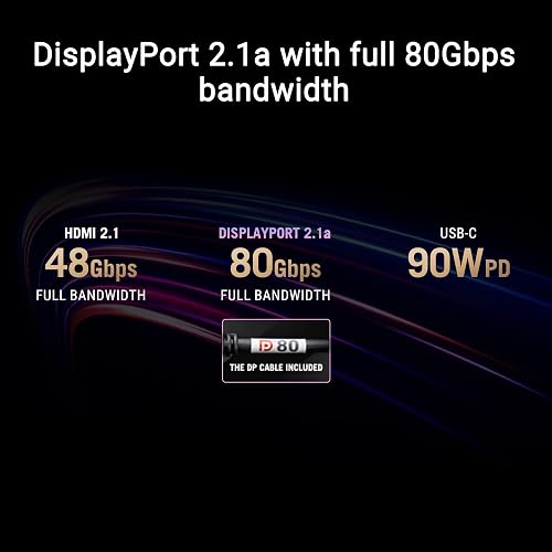 ASUS ROG Swift OLED PG32UCDMR 32 Zoll 4K UHD Gaming Monitor (240 Hz, 0.03ms GtG, G-Sync, FreeSync, AdaptiveSync, 10-bit, DisplayHDR 400, 16:9, 3840x2160, DP 2.1, HDMI 2.1, 90W USB-C, USB-Hub) - 4
