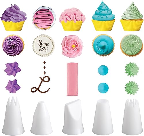 Miniatura 3 de Mrs. Anderson's Baking Juego de decoración, 5 puntas de decoración reutilizables con 15 bolsas de pastelería desechables