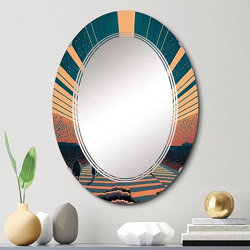 Miniatura 2 de DesignQ Souls Walking Toward The Ocean Light I - Espejo de tocador, espejos de baño, espejos de pared para sala de estar, dormitorio, espejo