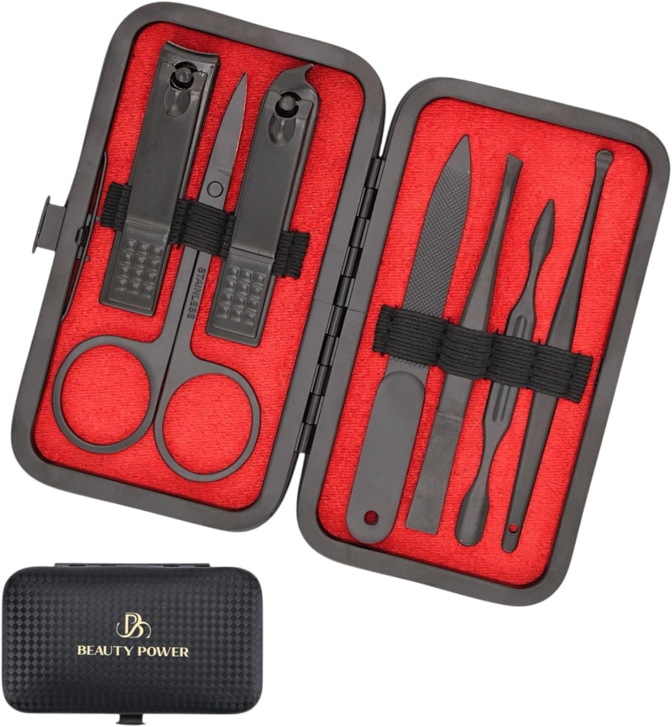 Manicure set Men Personal Care Tools Accessories Finger and Toe Nail Clippers Kit Professional Manicure Pedicure Kit With Travel Case Nail Grooming Kit Present for Men Husband Boyfriend Parent