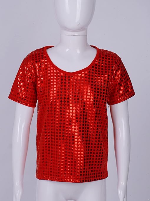 Ensemble Gilet Pailleté + Chapeau Brillant Pour Enfant Fille Et Garçon - Danse Hip-hop, Jazz, Disco, Spectacle - Tailles 1 à 18 Ans - 50% Polyester 50% Paillettes