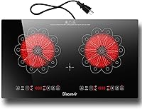 Vista 1 de Estufa eléctrica de 2 quemadores – Estufa eléctrica de 24 pulgadas integrada (23 x 13 pulgadas) y encimera (24 x 14 pulgadas), dos quemadores de 24