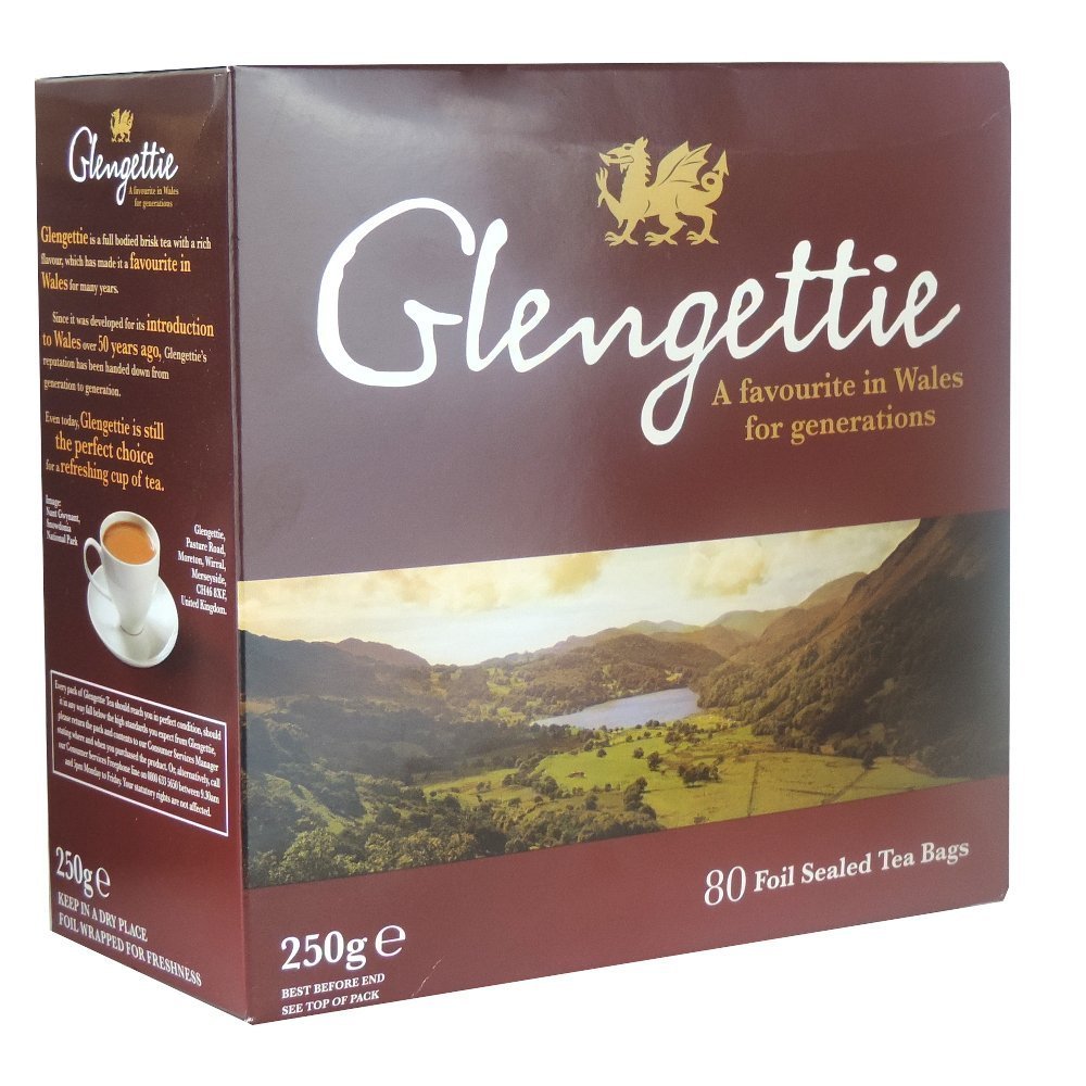 Glengettie Foil Tea Bags (80 Count Box, 250g)