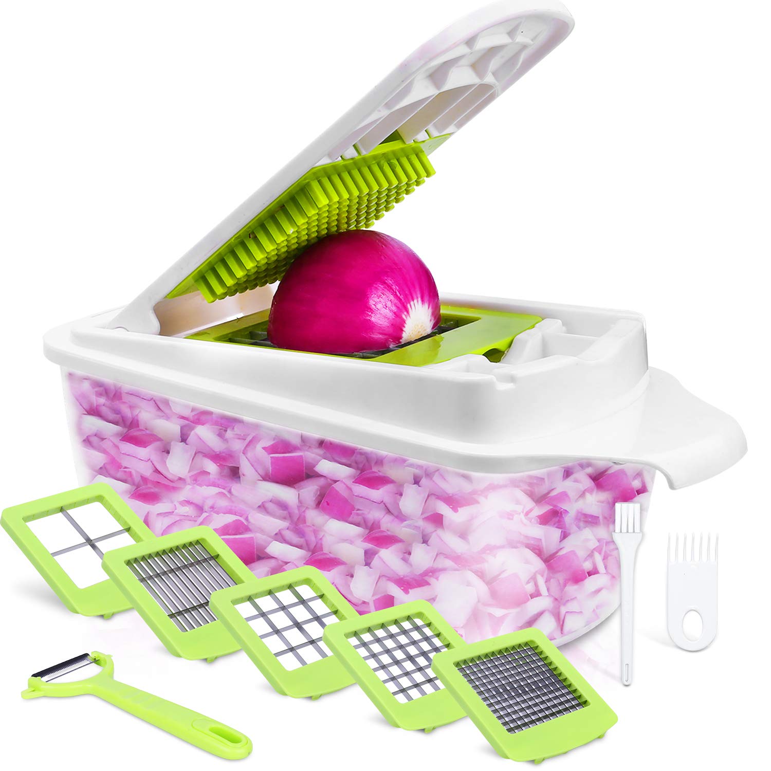 Buy Food Dicer 5 Blades, Onion Dicer Chopper, Kitchen Chopper, Fruit
