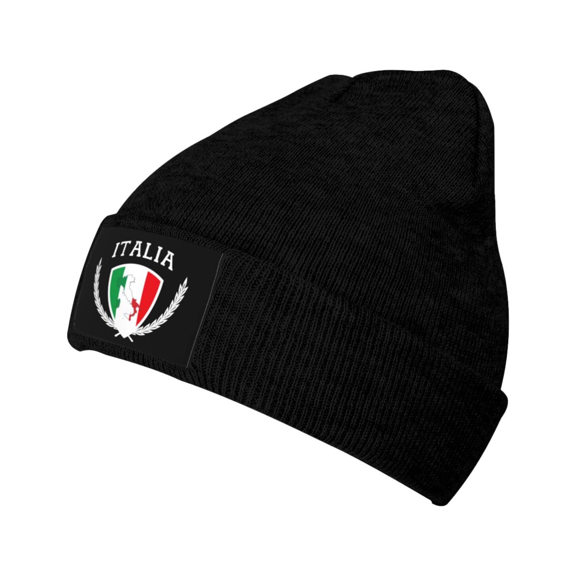 Italia Italy Italian Flag Knit Beanie Winter Hats for Men and Women Knitted Cuffed Skull Cap Acrylic Daily Beanie Hat