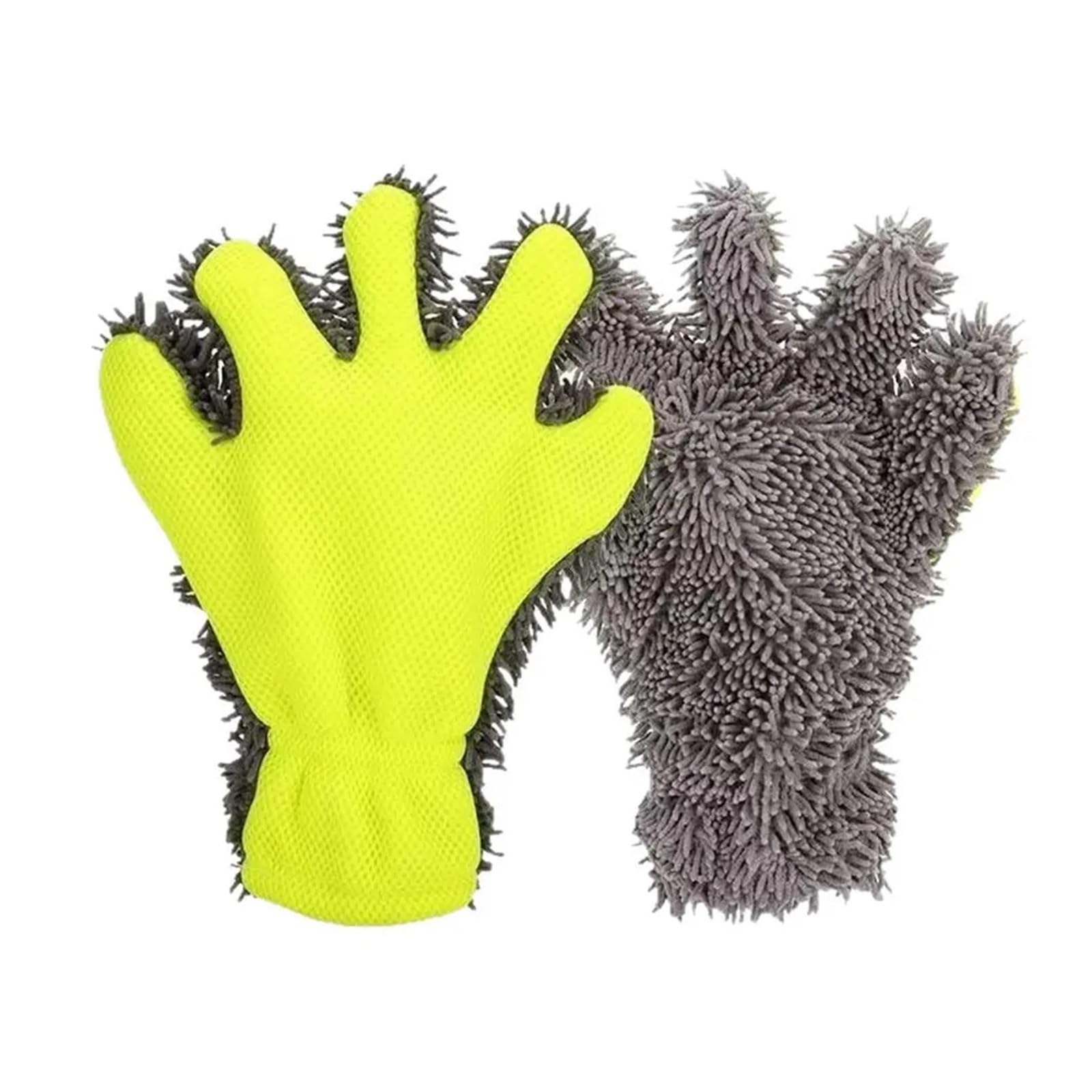 DYYEUAVT 2Pcs Double Sided Car Wash Glove 5 Finger Sponge Scratch-Free Cleaning For Rim Care