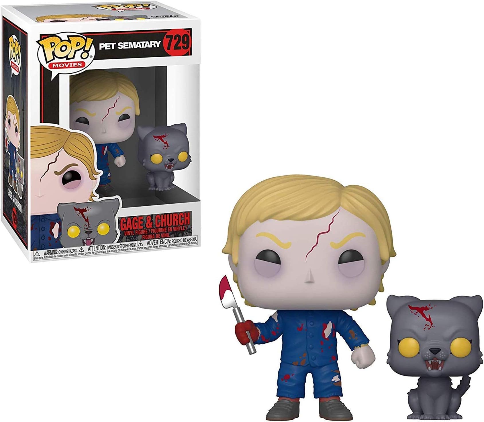 Funko POP! and Buddy: Pet Sematary-Undead Gage & Church and Church - Pet Sematary 1986 - Collectable Vinyl Figure - Gift Idea - Official Merchandise - Toys for Kids & Adults - Movies Fans