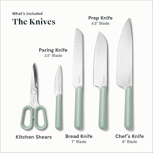 Miniatura 4 de Caraway Juego de utensilios de cocina de 14 piezas, juego de cuchillos de cocina y utensilios de madera, fabricado con cuchillas de acero alemán de