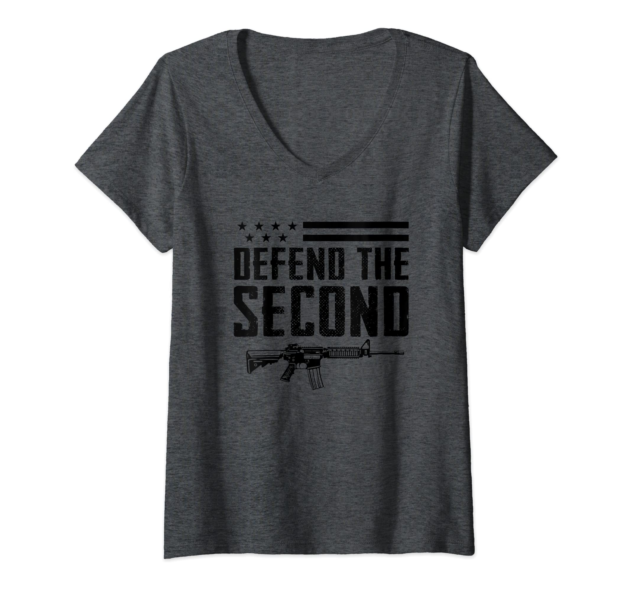 Womens Defend The Second Amendment - 2A Pro Gun USA AR15 Rifle V-Neck T-Shirt