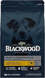 Blackwood Puppy & Performance Dry Dog Food, Chicken Meal with Ancient Grains, 24 Pound Bag for Growing & Working Dogs, Supports Active Lifestyle