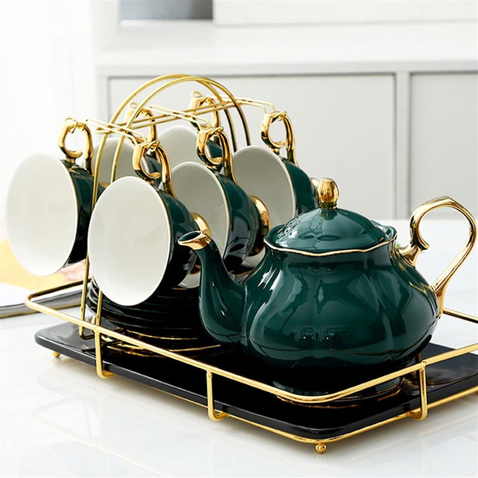 Tasses à café en céramique coffret complet avec plateau à offrir pour une crémaillère