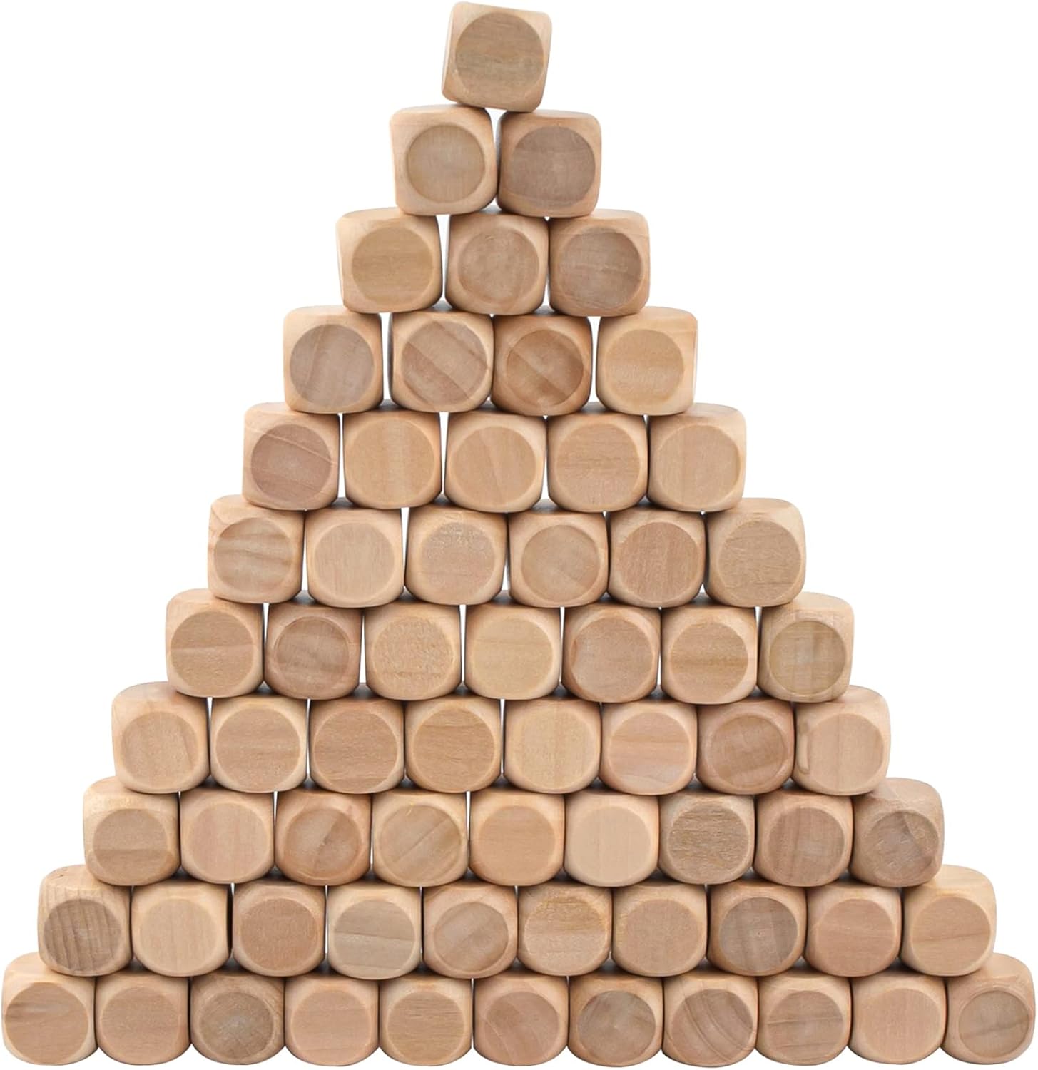 Framendino, 100 Pack Unfinished Wooden Dice Blank Square