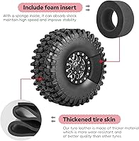Vista 4 de Juego de ruedas y neumáticos Beadlock de aluminio de alto agarre 1.9 para Traxxas TRX-4 Axial SCX10 Capra RC4WD Redcat Gen8 escala 110 RC Crawler