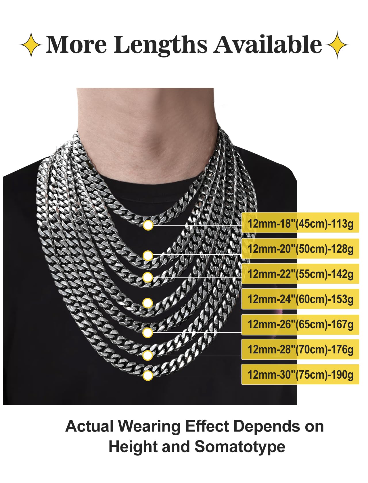 Collana Uomo Acciaio Inossidabile Collane Cubana Argento Catena Donna Sottile/Grosse 3/6/9/12 mm Girocollo Catena Womo Inox Ragazzo Punk Hip Hop Rapper Catenina 45/50/55/60/65/70/75 cm