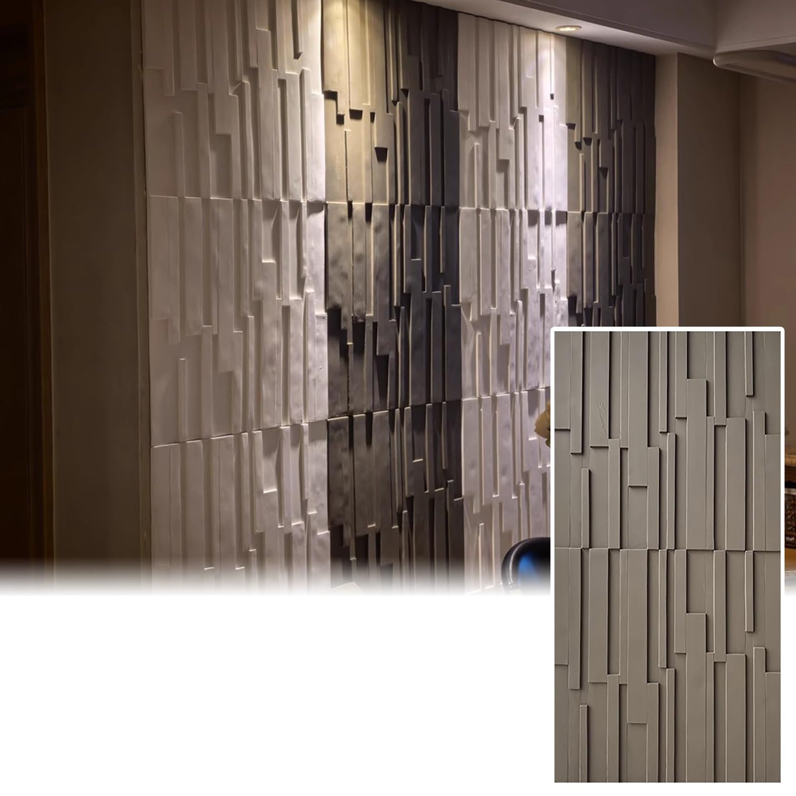 Paneles de pared estriados 3D, revestimiento de pared de listones texturizados, revestimiento de pared decorativo para telón de fondo de TV, sala de estar, arte en el hogar