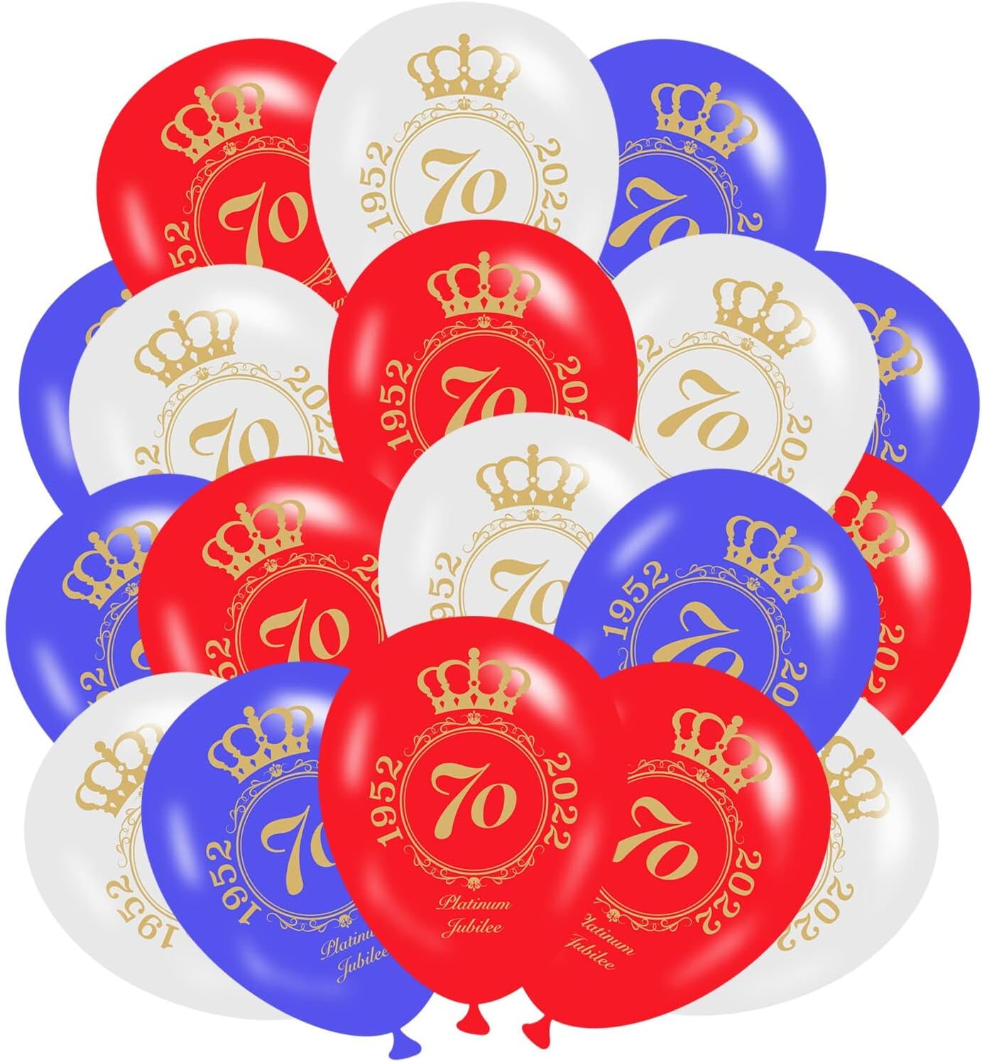 30 PCS Great Britain 70th Platinum Jubilee 2022 Party Printed Latex