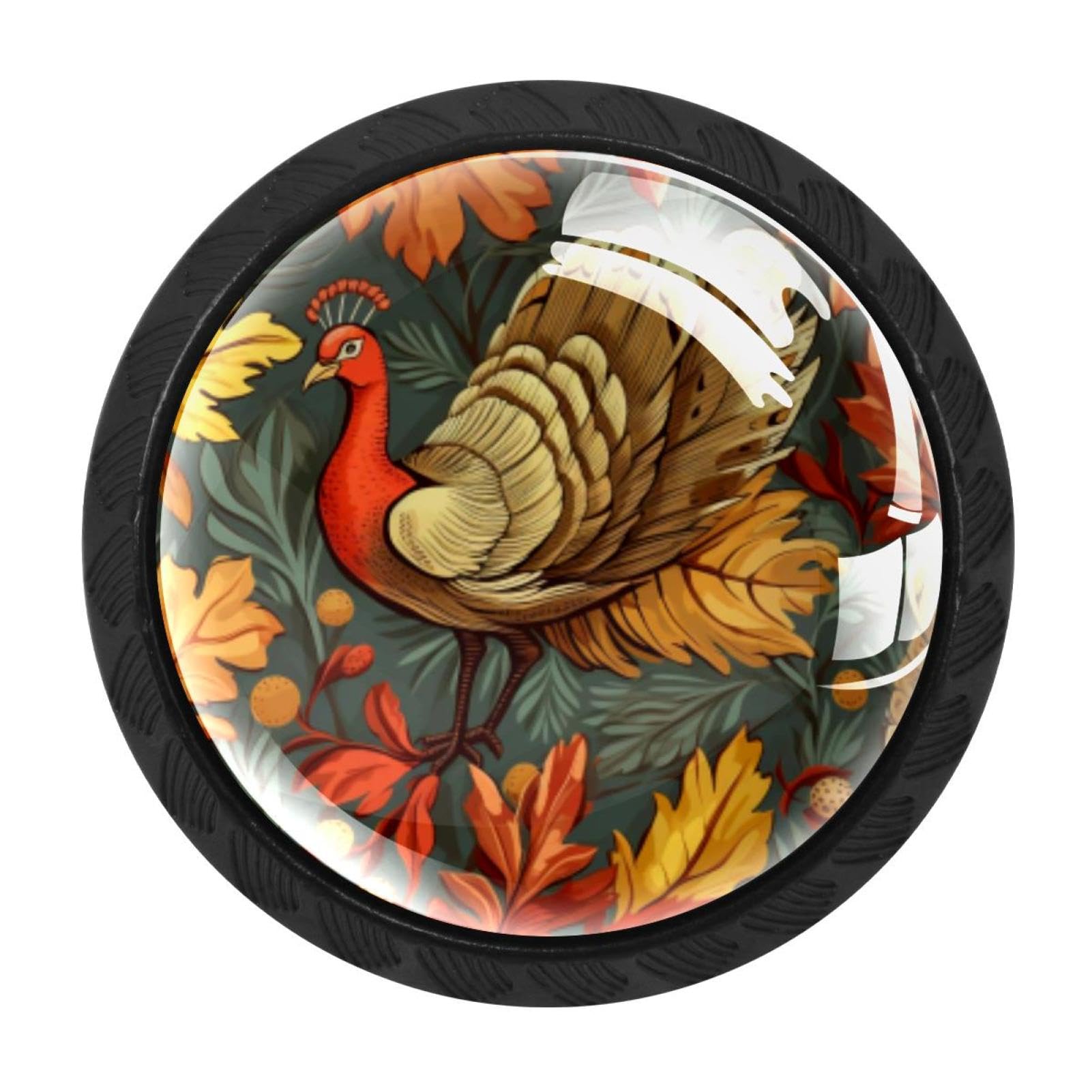 CHENZZZZ 4 Pieces Kitchen Cabinet Knobs Thanksgiving Turkey Leaves Drawer Knobs Dresser Knobs Drawer Pulls Door Knobs Dresser Drawer Handles Knobs for Dresser Drawers