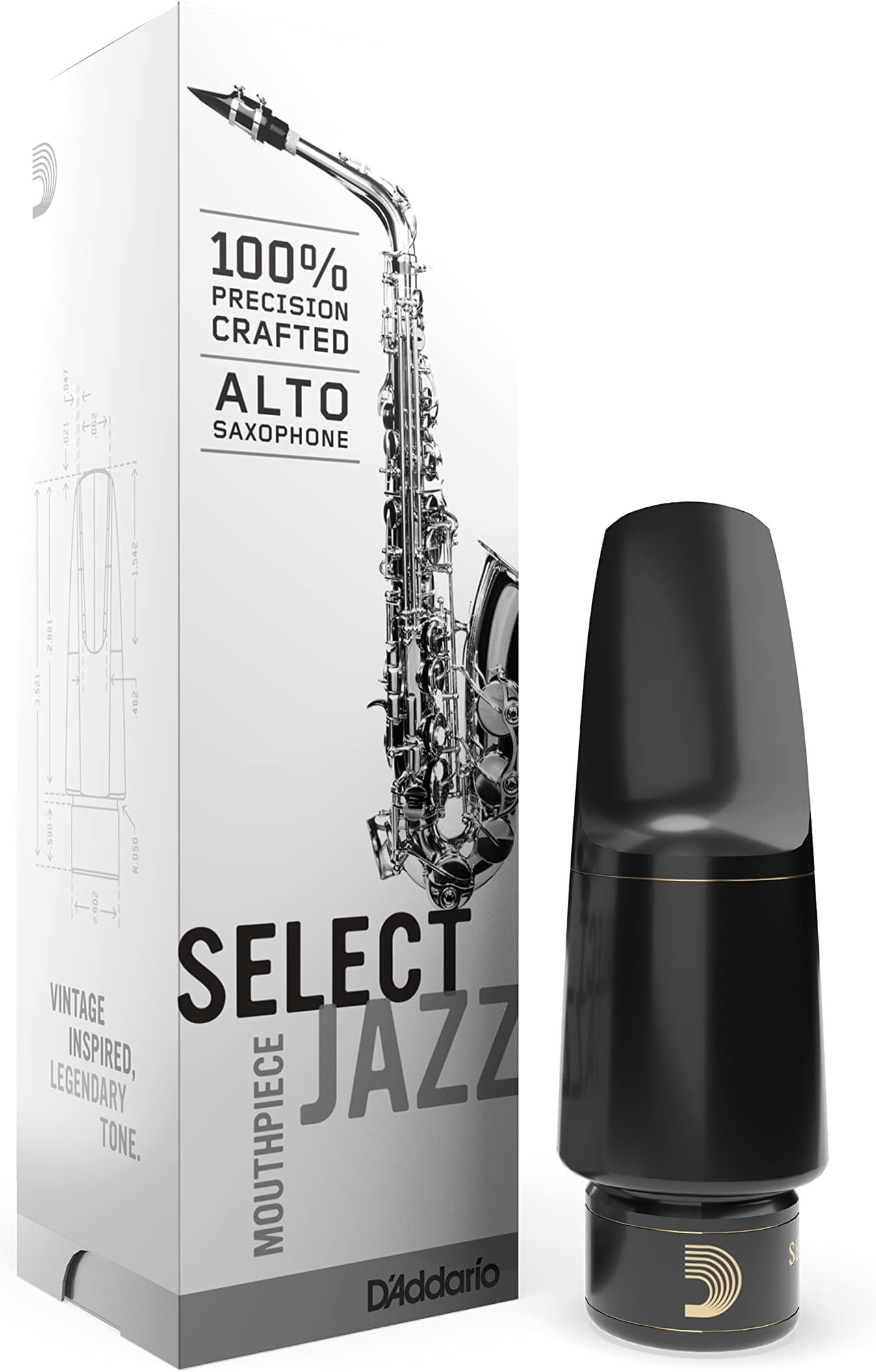 D'Addario Select Jazz Alto Saxophone Mouthpiece, D6M