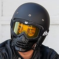 Vista 4 de Birdz Skullbird - Gafas protectoras acolchadas para motocicleta ATV, color negro, con cubrebocas