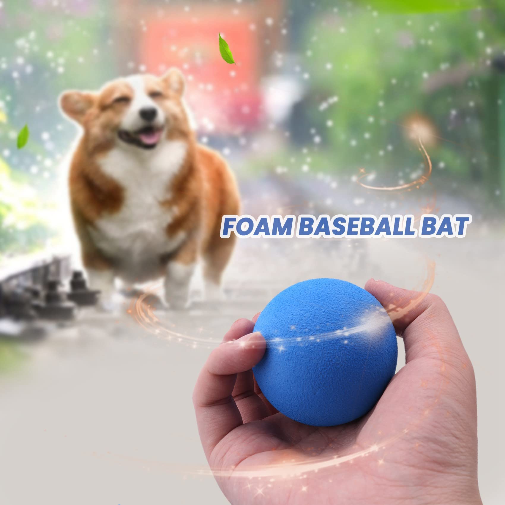 Batte de Baseball en Mousse avec de de Baseball pour Enfants de 3 à 5 Ans, Bleu