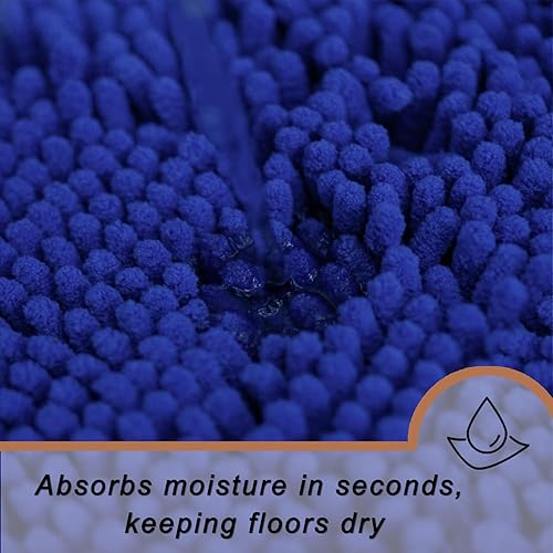 Miniatura 7 de Juego de 3 alfombras de baño de felpilla ultra suave, antideslizante y súper absorbente, parte inferior de PVC fuerte, lavable a máquina para baño,