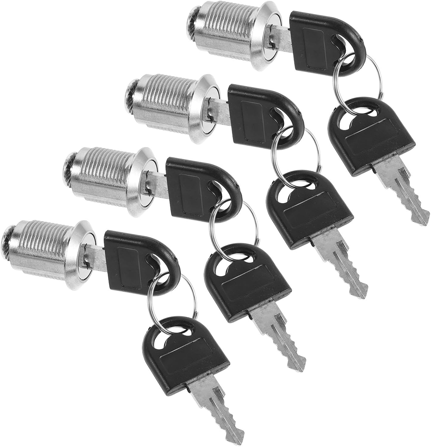 4pcs Panel Mount Cam Lock with Key – Zinc Alloy Cylinder File Cabinet Cylinder for Mailbox, Server Rack, Locker, RV Cabinet - Mailbox Accessory