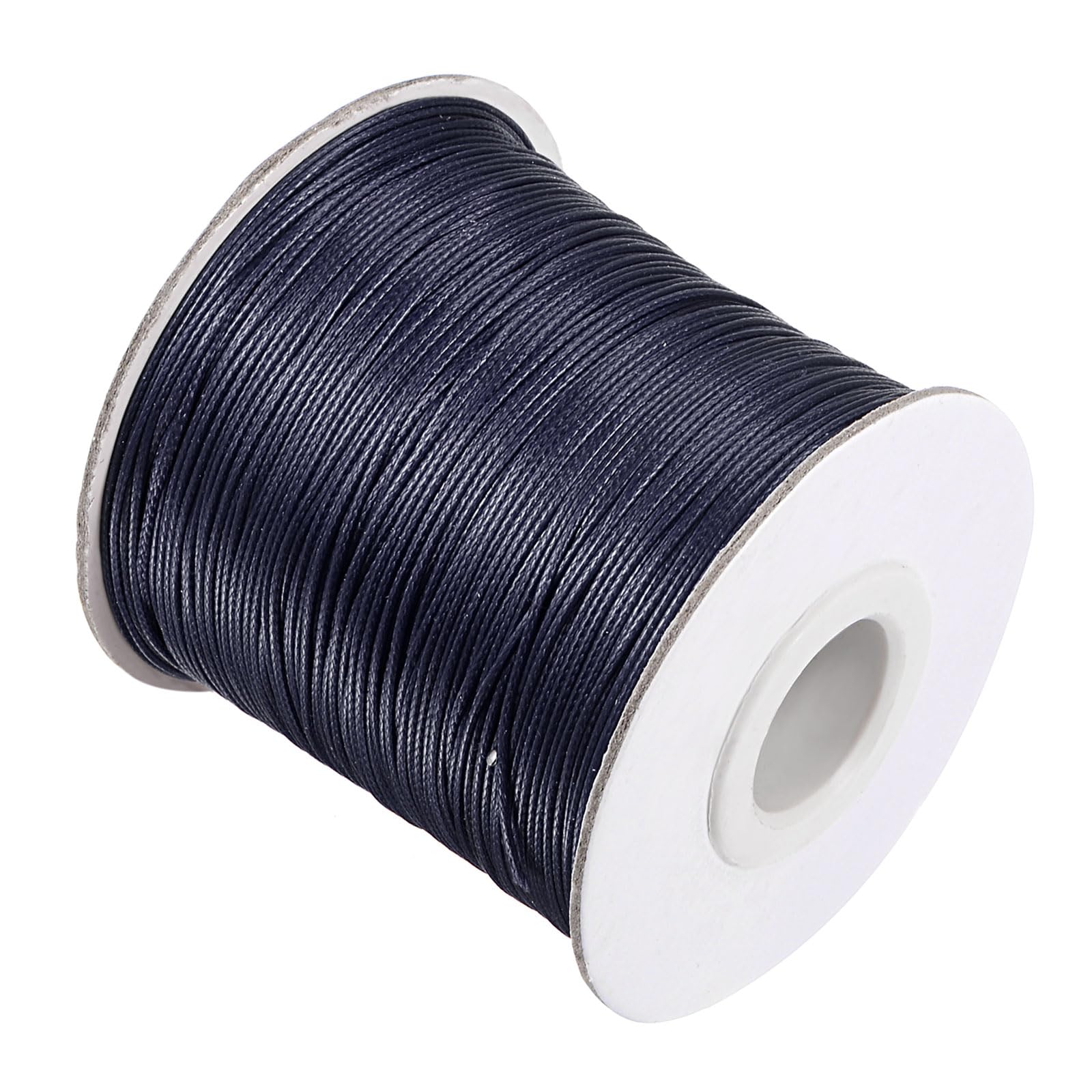 CoCud Waxed Polyester String Cord, 173 Yards 159m Length 0.5mm Dia, Soft Smooth Beading Thread Dark Blue
