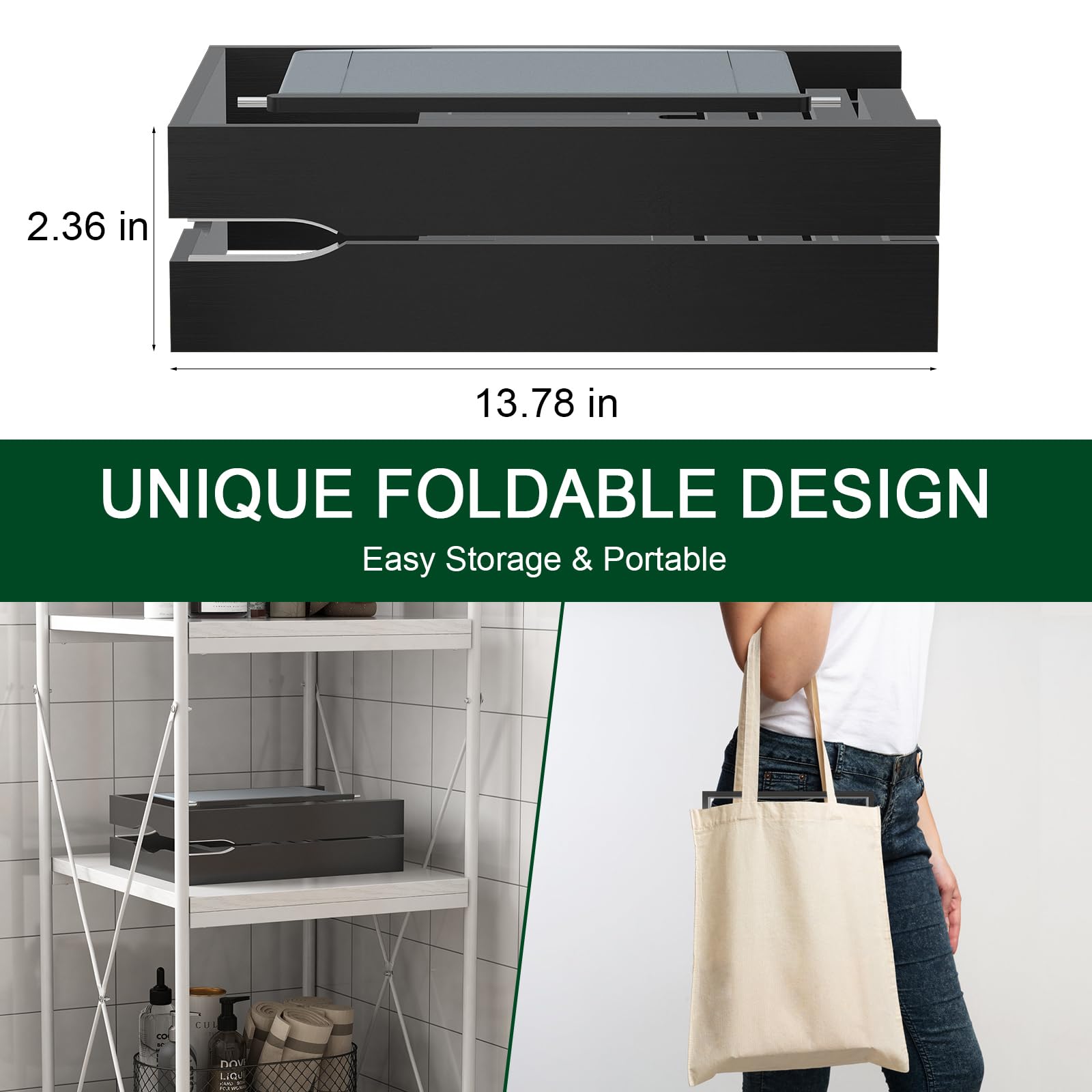 Bandeja plegable de bambú expandible para baño de lujo, accesorios de baño y mesa con soporte para copas de vino, soporte para libros, organizador de baño con lados extensibles para hombres y mujeres