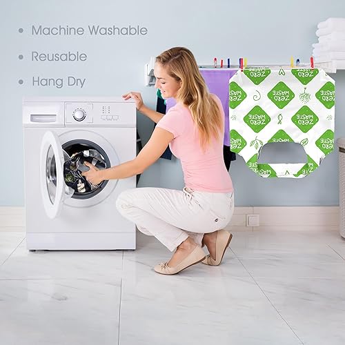 Vista 28 de BeeGreen Bolsas de compras plegables reutilizables con asas, paquete de 12 bolsas de tela de poliéster resistente, bolsas grandes reutilizables