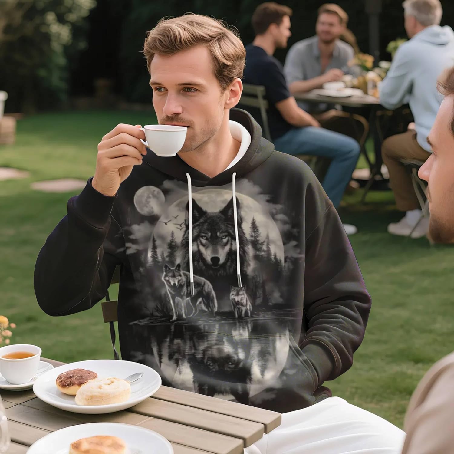 3D Graphic Hoodies for Men Cool Unique Printed Sweatshirt Fabric Comfortable Casual Pullover Novelty Gift for Him - Image 3